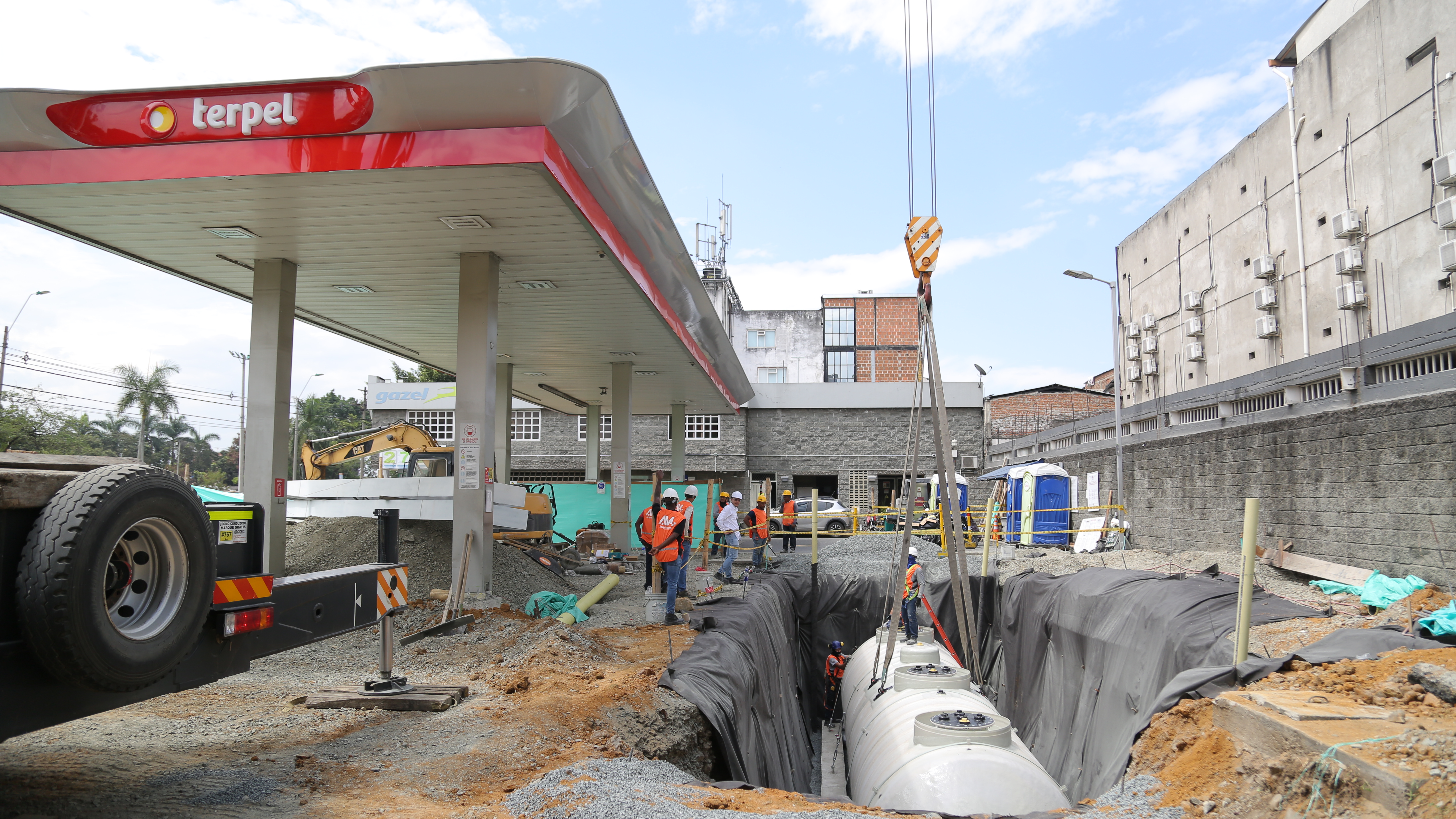 Estación de servicio Terpel San Pedro - vista aérea del totem